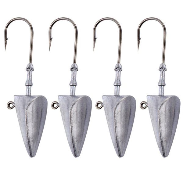 

fishing hooks 2 packs sturdy lead head fish hook counterweight (2pcs/pack silver)