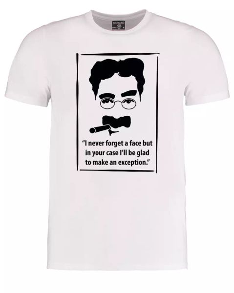 

groucho marx- never forget a face quote- men's sub t-shirt, White;black