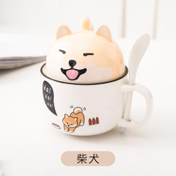 

mugs ceramic cup with lid spoon cute large capacity coffee mug personality creative trend couple male and female student gift