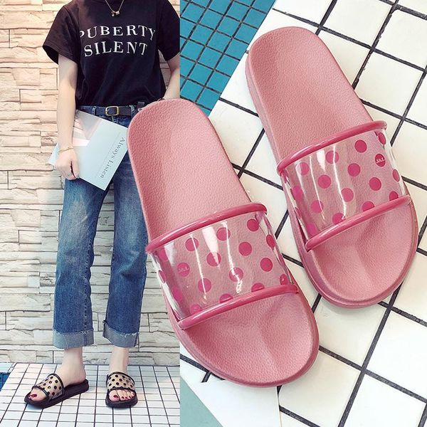 

slippers all seasons women's indoor bath non-slip bathroom flat home women pink comfortable casual slides, Black
