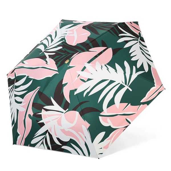 

umbrellas 5 folding sun umbrella female sunscreen anti-uv small black coating rain dual-use fold girls gift kids