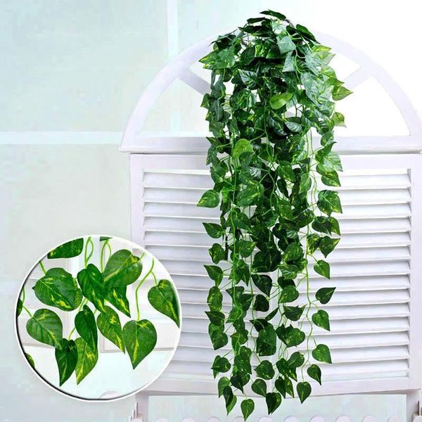 

decorative flowers & wreaths artificial plant vines garland evergreen wall hanging simulation rattan leaves green ivy leaf wedding decoratio