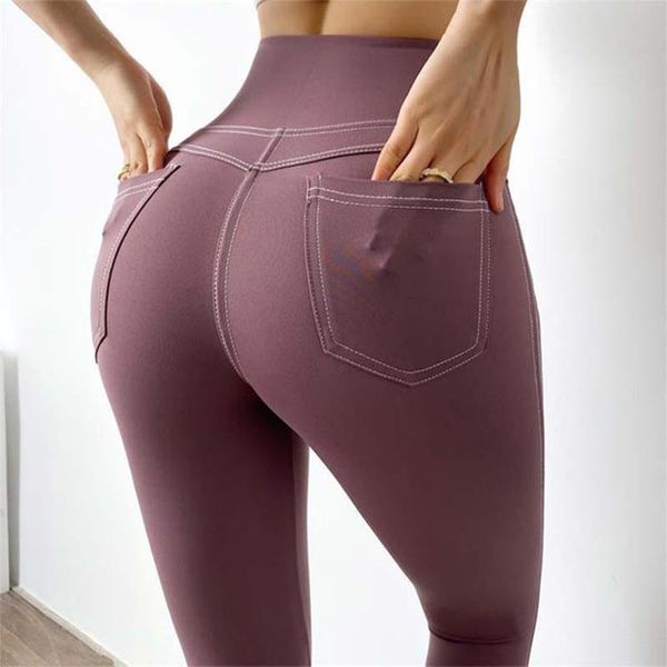 

yoga outfit vogue high waist tights leggings women fitness pants workout seamless sports running pocket trouser female