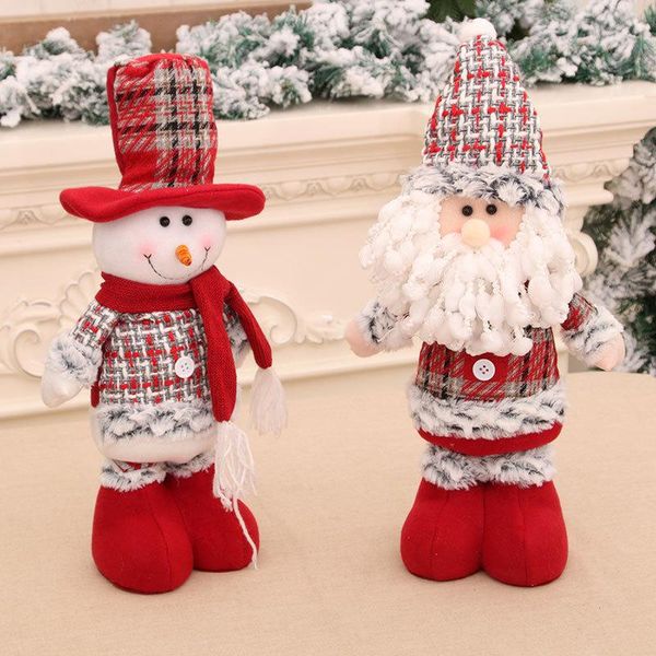 

christmas decorations 1pcs tabledecoration, santa claus & snowman plush doll ornament for wedding scenes decoration
