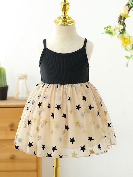 

baby star mesh overlay cami dress she, Red;yellow