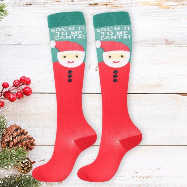 

sports socks women's performance cotton pad leisure christmas pattern cute printing harajuku ladies meias#40, Black