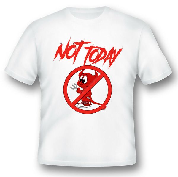 

not today satan black or white tee humor funny, White;black