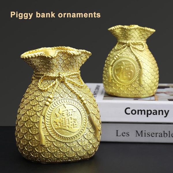 

storage bottles & jars lucky bag piggy bank creatives money saving resin coin ornaments for home office decor pldi889