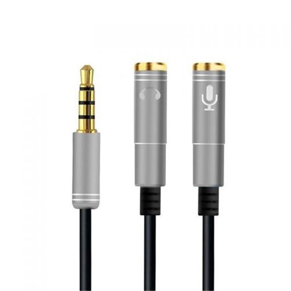 Microfone de 3.5mm 1 masculino 2 Famle Aux cabo Combo Extensão Móvel Adaptador Adaptador Splitter Para Laptop AUX Cable Headphone