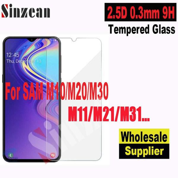 

sinzean 100pcs for galaxy m11/m21/m31/m10/m20/m30/m40/m50/m10s/m30s 2.5d clear tempered glass screen protector film cell phone prote protect