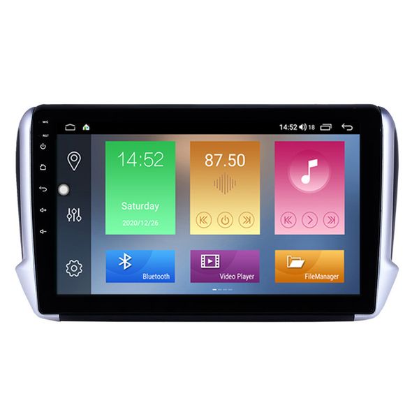 Auto-DVD-Player für Peugeot 2008 2014–2016, Android-Navigation, Touchscreen, Head-Unit-Radio, 10 Zoll, unterstützt DVR, Carplay, SWC, 3G-Rückfahrkamera