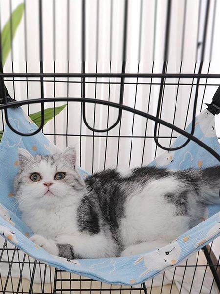 

cat beds & furniture hammock cute printed dog comfortable breathable hanging bed portable adjustable pet nest for kitten puppy gaudily