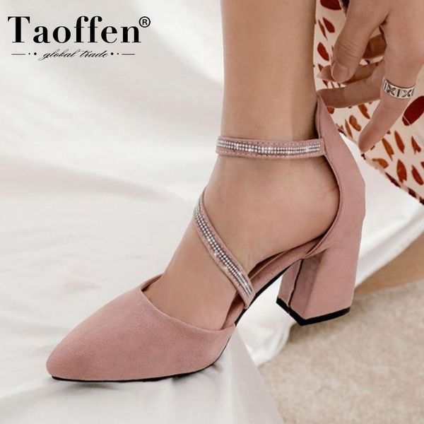 

dress shoes taoffen women gladiator sandals buckle party fashion summer woman pointed toe office work footwear size 32-43, Black