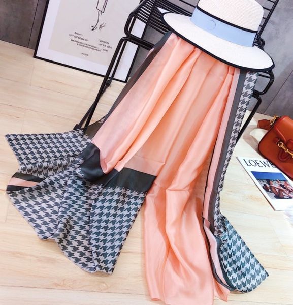 

spring autumn simulation silk scarf female extended anti roll cape tourism beach towel restoration of european and american system, Blue;gray