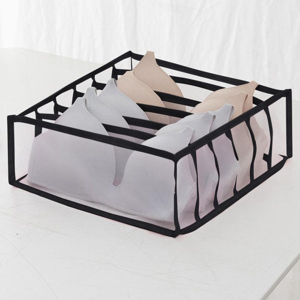 

storage drawers 2pcs dormitory closet organizer for socks home separated underwear box 6 grids bra foldable drawer