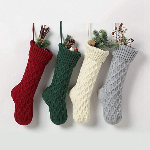 Weihnachtsgeschenk Socken Taschen gestrickt Kind Süßigkeiten Lagerung Handtasche Home Decor Weihnachten Kleine Partybevorzugungen Verpackungsbeutel WY1402