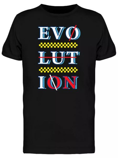 

evolution typography graphic tee men's -image by shutterstock, White;black