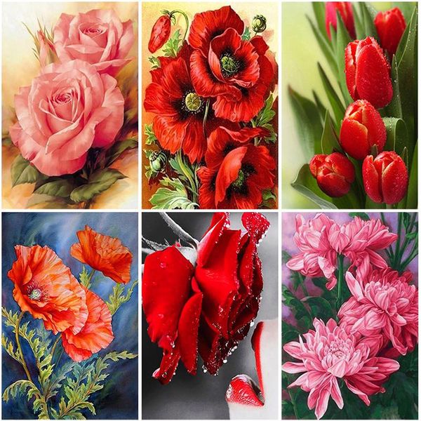 

diamond painting 5d diy flowers full square round resin landscape art embroidery cross stitch kit mosaic home decor gift