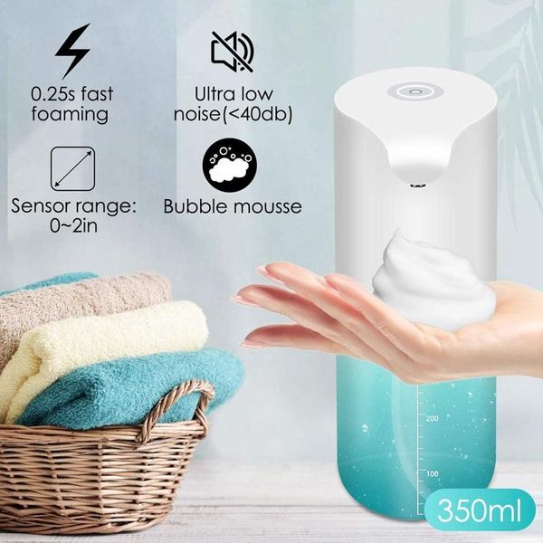 

liquid soap dispenser automatic usb rechargeable foaming touchless hand portable foam for bathroom kitchen