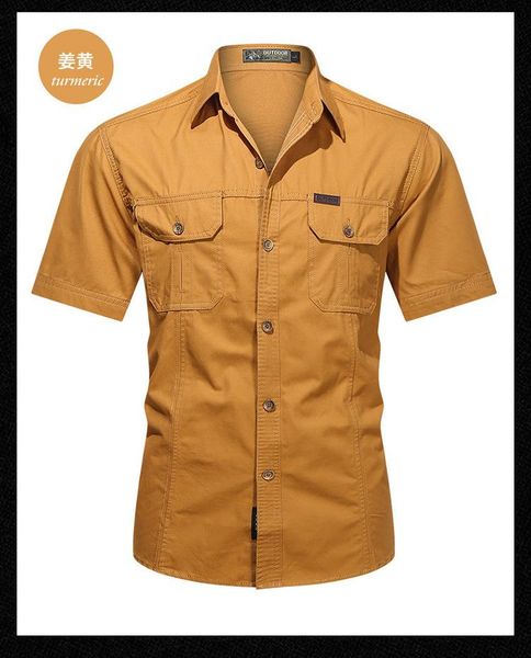

men's casual shirts summer military short-sleeved shirts, overalls, cotton inch outdoor loose non-iron, White;black
