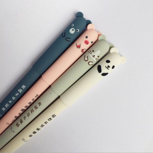 

gel pens 30pcs/lot lovely pig panda mouse bear erasable pen writing signing school office supply kids gifts wholesale 0.35mm