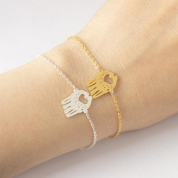 

link, chain stainless steel cute animal giraffe bracelet couple loving bangle fashion jewelry christmas birthday gift for girls women, Black