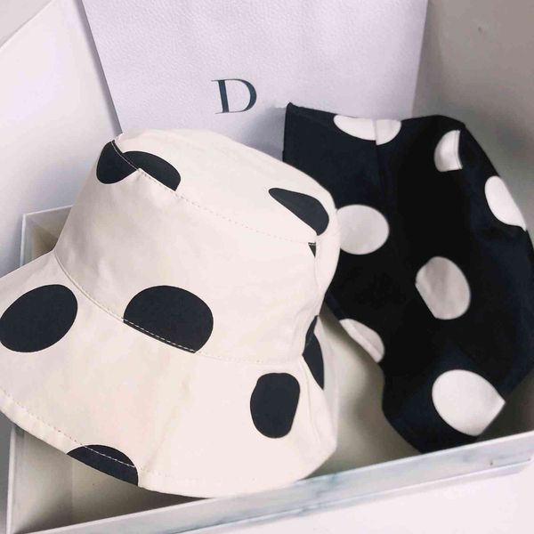 

autumn and summer fashion wave point fisherman's hat simple high cold street p versatile cover face bucket hat usa version net red blac, Black;white