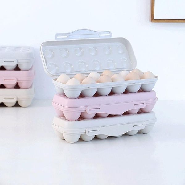 

storage bottles & jars household useful egg box drawer-type refrigerator plastic pink gray khaki dumpling double layer tray