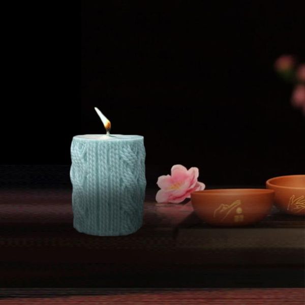 

craft tools knitting wool cylinder silicone muld candle mould lines shape diy mold