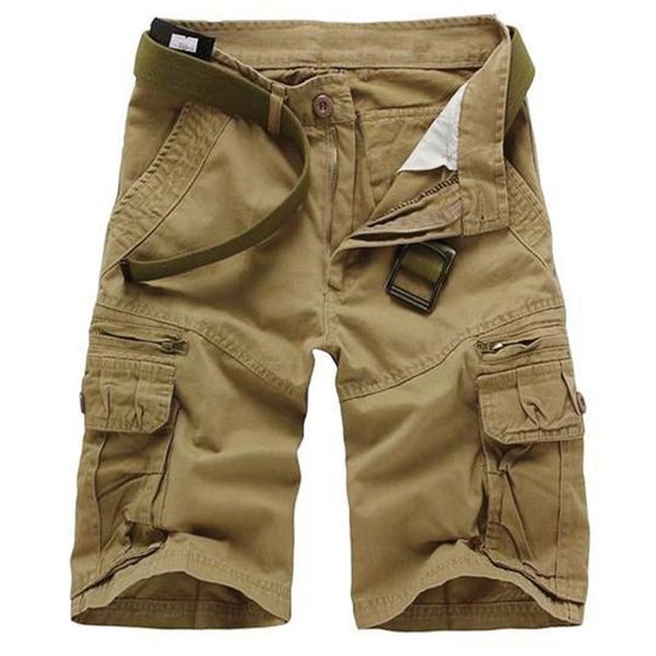 

casual loose short pants camouflage military summer style knee length plus size 10 colors shorts men 2021 cargo men's, White;black