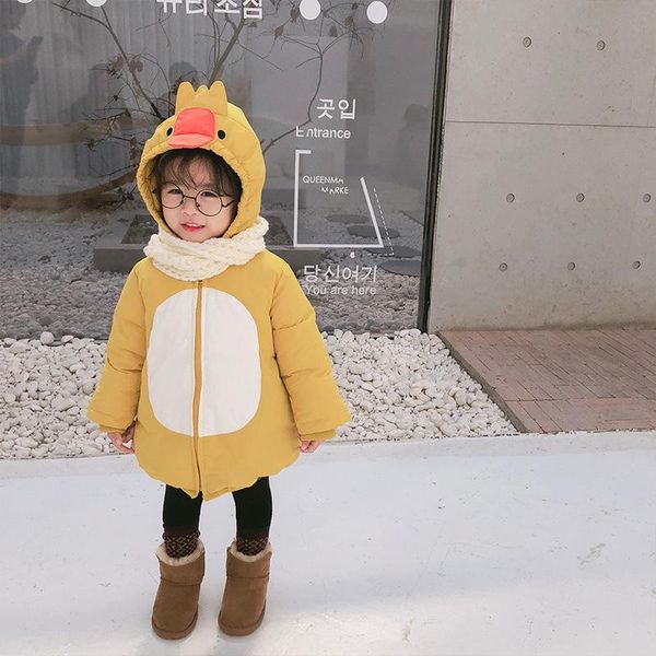 

coat baby clothing winter girls version hooded hand stuffed cotton jacket thickening zipper warm coats children's clothes, Blue;gray