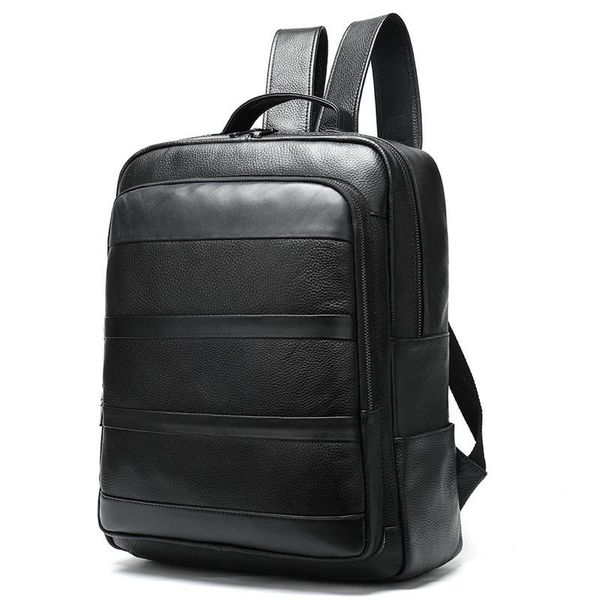 

backpack men's genuine cow leather lapmale school bag men daypacks korea style casual travel