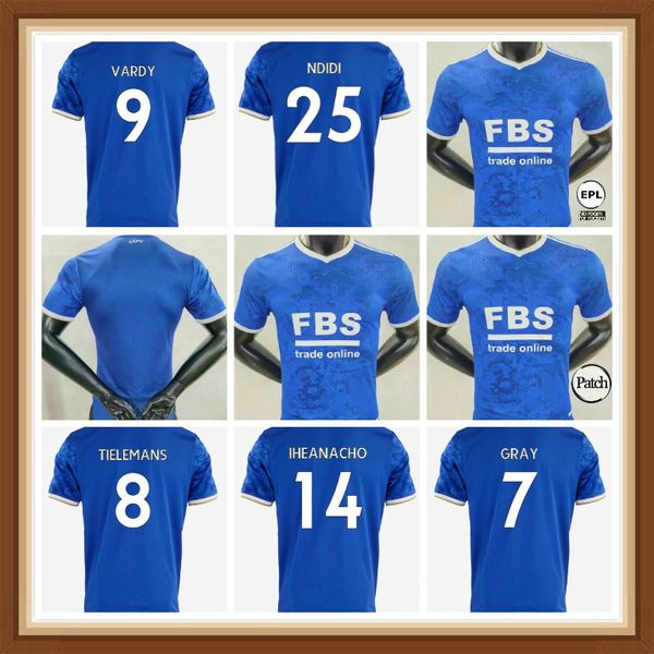 

player version 21 22 soccer jersey vardy ricardo ndidi maddison tielemans chilwell barnes gray ayoze 2021 2022 home away football shirt, Black;yellow