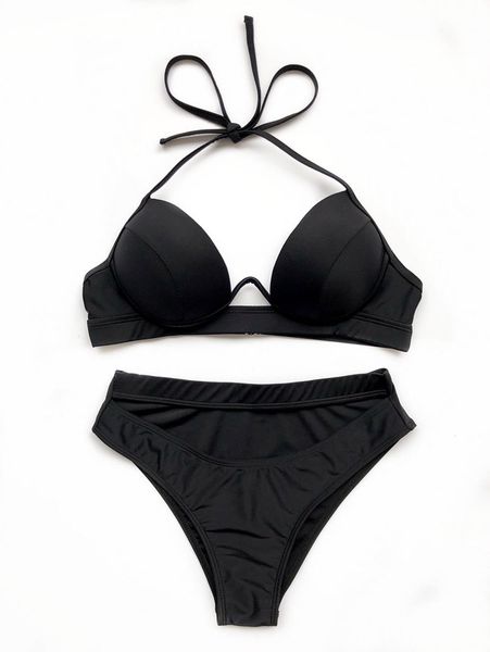 

push up bikinis bla swimsuits swimwear women hollow biquini cut out bathing suits string halter beachwear 2021 newby air