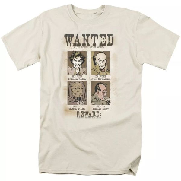 

Wanted Poster T-Shirt DC Comics Sizes S-3X NEW, White;black