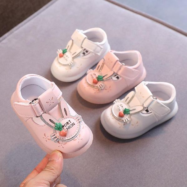 

first walkers 2021 autumn baby girls leather shoes infant toddler kids soft bottom non-slip children cartoon princess