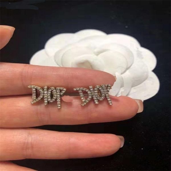 

aaa designer jewelry new letter studded fashion brass used earrings 925 silver needle earrings for women 4epw