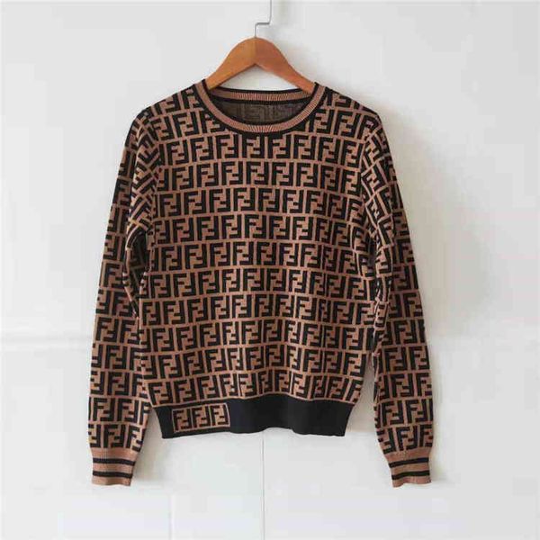 

2022 factory wholesale new ice silk round neck pullover jacquard letter sweater in autumn and winter, White;black