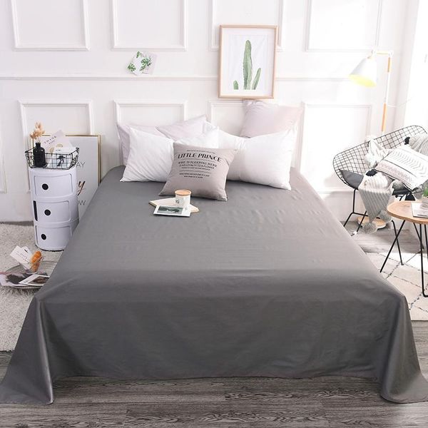 

sheets & sets home el bedroom single double deep gray 100% cotton flat sheet bedspread bedding linens bed twin full queen king