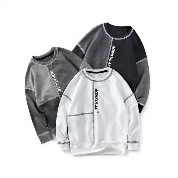 

fashion teenage sweatshirts spring cotton children long sleeve pullover knit o neck baby boy clothes 5 8 12 14, Black