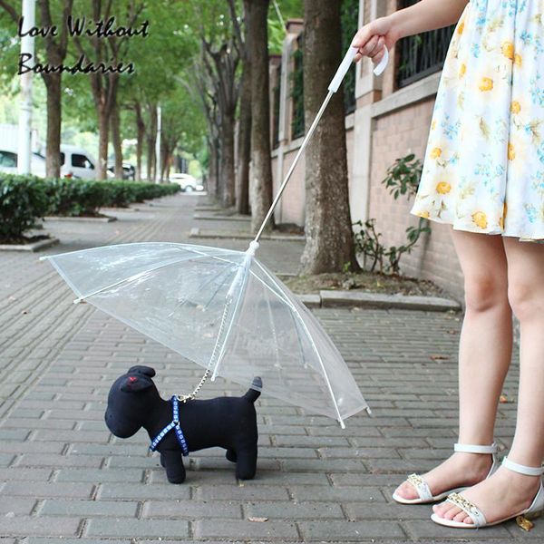 

dog apparel pet protective rain umbrella fashion sunny have a tring for walk raincoat rope collar