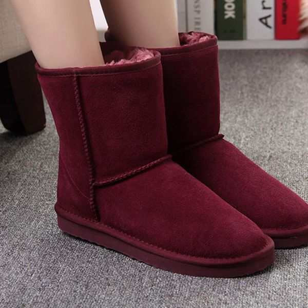 

boots winter fashion woman snow warmly thick bottom plush casual shoes, Black