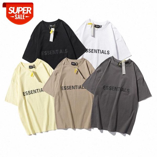 

fear of godeentials three-dimensional rubber label basic fog men's and women's short-sleeved t-shirt #0v5b, White;black