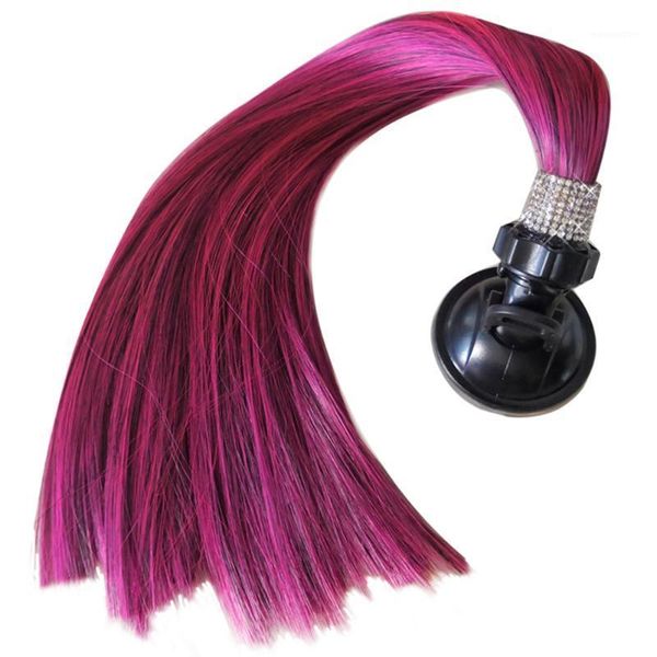 

cute suction cup 40cm stick on helmet ponytail removable motorcycle bicycle crystal rhinestone skateboarding universal cycling1