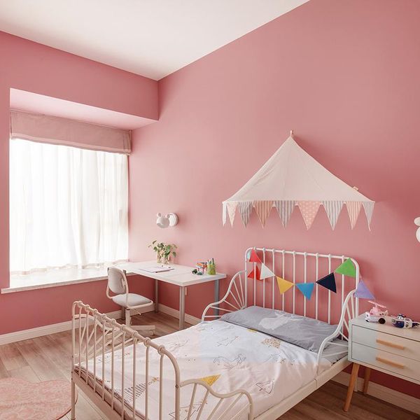 

wallpapers [waterproof and antifouling] light pink rose wallpaper modern simple non-woven princess room plain wild