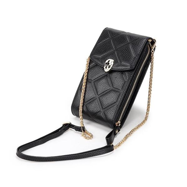 

bag vertical phone leather new rhombus layer small full fashion messenger female mobile cowhide chain idgeh