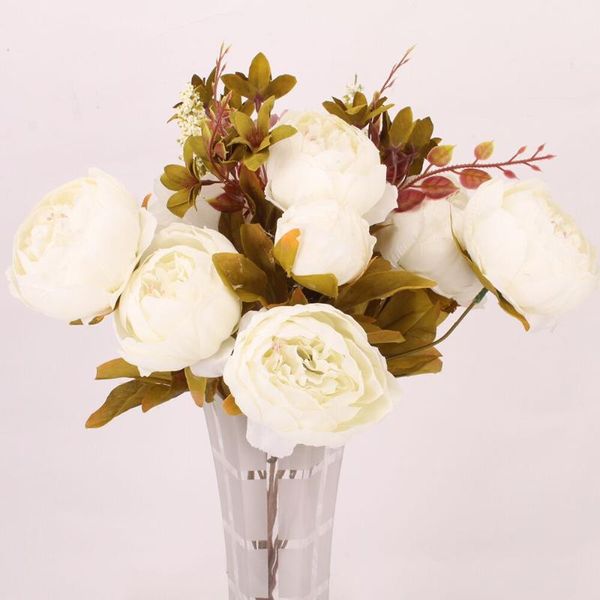 

european silk peony artificial flowers bouquet wedding fake festival supplies home/wedding/store/party home decor decorative & wreaths