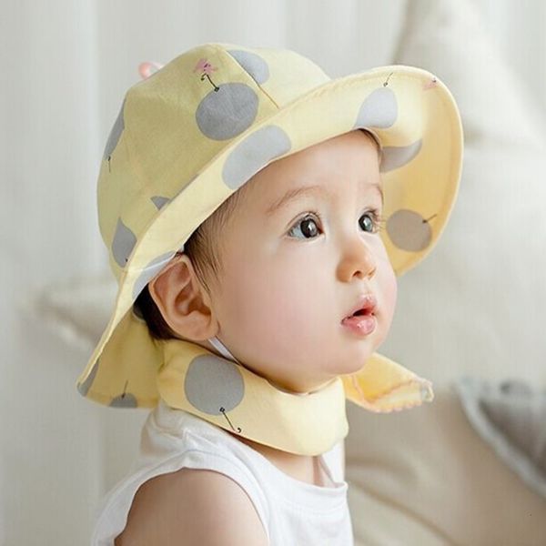 

korean children's spring and summer baby basin sun animal balloon fisherman's hat, Yellow