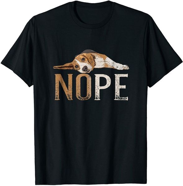 

nope lazy beagle t-shirt dog puppy pet animal fur paw tee size s-5xl, White;black