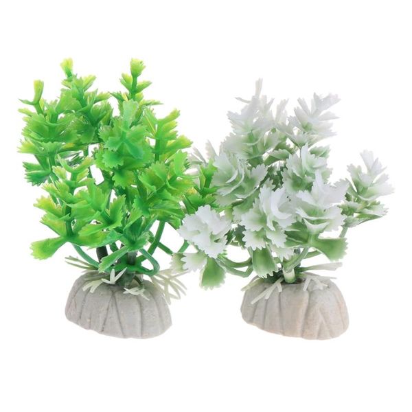 

decorations aquatic plants fish tank decor artificial green white ornaments aquarium grass